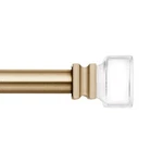 Mode Premium Collection Single Curtain Rod Set With Clear Square Finials - 36... New. Price: $75.81.