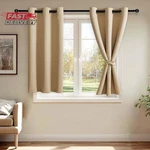 Jiuzhen Beige Blackout Curtains With Tiebacks - Thermal Insulated, Light Blockin New. Price: $33.78.