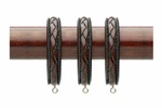Select 2-1/4" Bradford Resin Drapery Pole Curtain Rings Black Walnut Pack Of New. Price: $19.95.