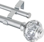 Telescoping 1" Double Curtain Rods 72-144" With Silver Finials For Home Decor New. Price: $61.99.