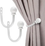 Sumnacon Set Of 2 Decorative Curtain Holdbacks, Wall Mounted Aluminum White New. Price: $13.35.