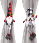 Christmas Curtain Tieback Buckle Set Of 2 And Mrs Gnome Window Decor New. Price: $60.99.