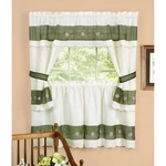 Achim Berkshire Window Kitchen Curtains 3-PIECE Embellished Cottage Set Green New. Price: $15.55.
