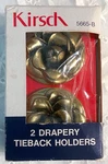 Vtg 2 Kirsch Curtain Drapery Tieback Holders Antiqued Gold Metallic Flower Mcm. Price: $13.49.