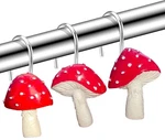 Yuiviot Mushroom Shower Curtain Hooks Rings 12PCS Cute Silver, Red, White New. Price: $14.64.