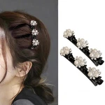 Crymystal Sparkling Crystal Stone Braided Hair Clips With 3 Clover Silver New. Price: $19.57.