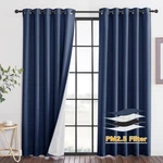 Ryb Home Dustproof Curtains For Large Window, Soundproof Thermal Insulated Bl... New. Price: $90.35.
