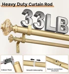 Wolistsa Gold Double Curtain Rods For Windows 72 To 144 Inch, Adjustab. New. Price: $89.99.