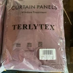 Terlytex Blackout Ruffled Curtain Panels Burgundy Polyester Rod Pocket 47X63 New. Price: $32.39.