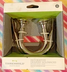 Threshold Decorative Drapery Holdbacks Set Of 2 - Brushed Nickel New In Box. Price: $10.00.