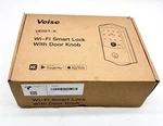 Keyless Wi-fi Smart Lock With Door Knob Veise Model VE027-K Silver Open. Price: $24.50.