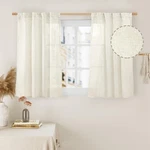 Lamit Linen Curtains 40 Inch Length 2 Panels, Cream Ivory Semi Sheer Light Fi... New. Price: $16.53.