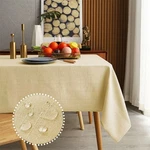 Mikiup Faux Linen Rectangle Tablecloth - Waterproof And Washable Slubby Textu... New. Price: $28.68.