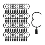 Suneration 40 Pack Openable Curtain Rings With Clips Metal Hangers Black New. Price: $26.79.