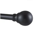 Exclusive Home Sphere 36"-72" Adjustable 1" Curtain Rod Kit Matte Black Finial New. Price: $19.24.