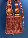 Deco-pro Traditional Burgundy And Gold/beige Curtain Tassel Tieback. Set Of 2 Used. Price: $48.00.