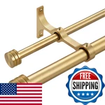 Fumlyate Double Curtain Rods Aluminum End Cap And Full Enclosure Brackets 1- New. Price: $90.70.