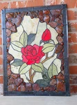 Roses 24" Real Agate, Jade Mosaic Stained Glass Window Wall Panel River Of Goods New. Price: $224.00.