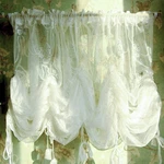 Fadfay Balloon Curtain Adjustable Tie-up Off White Lace Semi Sheer Window Cur... New. Price: $63.09.