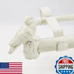 Ilaisihome 1-1/8 Inch Diameter Weathered White Curtain Rod With Bird Design Fini New. Price: $83.32.