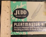 Pinch Pleated Drapes H. L. Judd Pleatmaster Kit Vtg Hooks Heading Original Box Used. Price: $18.00.