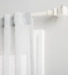 Exclusive Home Marquise 1" Curtain Rod And Coordinating Finial Set, White 66-120 Open. Price: $27.99.