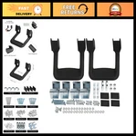 2 Black Powder Coated Truck Side Steps With Mounting Brackets - Fits Chevy, Ford New. Price: $91.99.