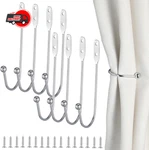 8 Pcs Metal Holdbacks, Tiebacks Wall Mounted Curtains Hooks Deco New. Price: $10.03.
