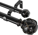 Telescoping Double Curtain Rod Inch Diameter 66-120 Extendable Black New. Price: $76.74.