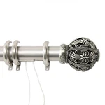 Satin Nickel Embroidery Traverse Rod W/ Rings #5923, 4 Sizes 30"-156" New. Price: $179.99.