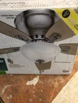 #52291 Hailey 46" Hunter Ceiling Fan For Parts Only Brushed Nickel Finish (C3) Open. Price: $15.00.