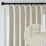 Full Blackout Pinch Pleated Linen Texture Curtain For Living Room,back Tab Lu... New. Price: $123.83.