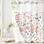 No Hook Pink Floral Shower Curtain And Liner Set, Spring Flower Curtai... New. Price: $32.79.