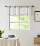 Central Park Gray And White Kitchen Window Curtain Valance Vertical Stripe Sheer New. Price: $15.95.