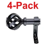 Decopolitan 4-PACK Cage 36 72 In. Adjustable Curtain Rod 1" Black W/ Finial New. Price: $37.99.
