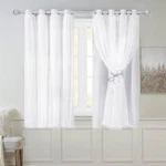 Greyish White Blackout Curtains Set - Double Layers Voile Sheer Light Blockin... New. Price: $75.38.