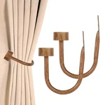 Curtain Holdbacks For Wall, Wood Grain Hooks Mounted, Ti... New. Price: $20.72.