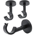 3 Pack Heavy Duty Curtain Rod Brackets For Wall & Ceiling Black - Set Of New. Price: $47.45.