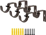 Ovov Double Curtain Rod Brackets For Heavy Duty 3 Pcs Brown New. Price: $15.58.
