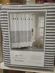 New Peri Home 72" Panama Stripe Square Shower Curtain - Navy. Price: $31.99.