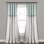 84"X40" Farmhouse Linen Button Light Filtering Window Curtain Panel Blue/white New. Price: $20.99.