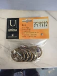 Umbra 1.5" Clip Drapery Rings Brass Set Of 7 New/old Stock. Price: $6.99.