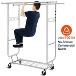 700 Lbs Commercial Grade Heavy Duty Garment Rack With Shelves Collapsible Clothi New. Price: $133.72.