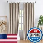 Treatmentex Flax Linen Pinch Pleated Blackout Curtains For Living Room, Taupe 90 New. Price: $78.49.