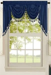 American Collection New Attached Solid Faux Silk Double Waterfall Valance.... Price: $31.99.