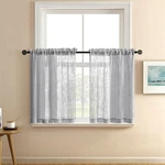 Xtmyi Light Grey Cafe Curtains For Kitchen, 25"W 30"L (pack Of 2), New. Price: $27.02.