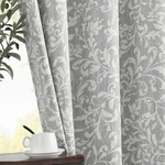 Vangao Grey 100% Blackout 84 Inches Long For Bedroom Flower Curtains... New. Price: $59.92.