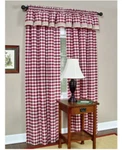 Achim Buffalo Check Window Curtain Panel 42 X 84 Burgundy New. Price: $14.95.