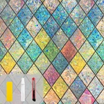 Rainbow Privacy Window Film Stained Glass 17.5 X 118 In, New. Price: $31.41.