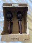 Allen + Roth Window Curtain/drapery Metal Holdbacks Mahogany Finish New Box!. Price: $17.00.